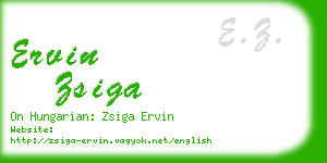 ervin zsiga business card